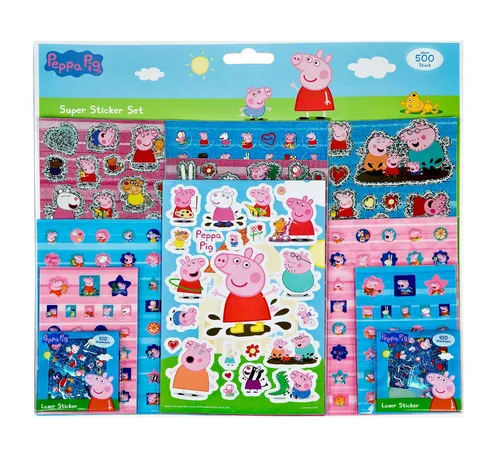 Peppa Pig Aufkleber Sticker-Set – 500 Aufkleber für kreative Bastelideen