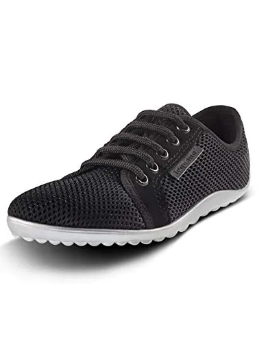Leguano Schnürschuh schwarz 38 EU - Sneaker in Größe 38, lavaschwarz mit 1 cm Absatzhöhe, aus atmungsaktivem Textil für hohen Tragekomfort und optimale Fußgesundheit.