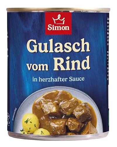 SIMON Delikatess Rindergulasch 800 g – Zartes Rindfleisch in herzhafter Sauce