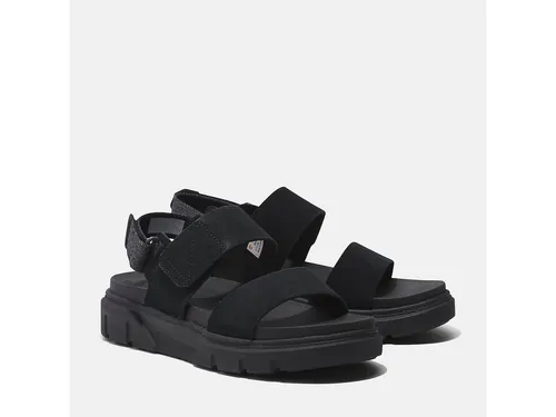 Timberland Damen Backstrap Sandalen - blk suede 5.5 Wide Fit - Wanderschuhe für Damen, ideal für den Alltag, mit weichem Kunstwildleder und bequemer EVA-Außensohle für optimalen Tragekomfort.