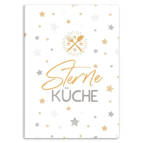 itenga Sichtbuchmappe für Rezepte - Rezeptmappe Rezeptordner mit Motiv A4 Kunststoff 20 Hüllen / 40 Seiten (Motiv Sterneküche)