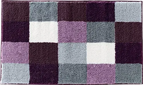Erwin Müller Badematte Kreta aubergine 60x90 cm - Badvorleger mit rutschhemmender Rückseite, kuscheligem Hochflor und ideal für Fußbodenheizung, sorgt für Komfort und Sicherheit in Ihrem Badezimmer.