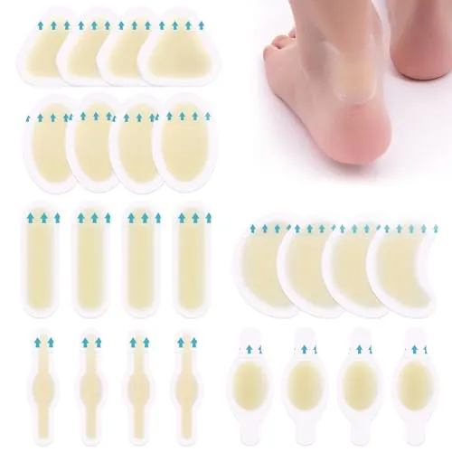 Stück Gel Pflaster,Unsichtbare Ferse Hydrokolloid pflaster, Unsichtbarer Und Wasserdichter Schutz für ferse und Vorfuß, Reduziert Reibungsdruck an Zehen und Füßen, Fersen Fußpflege 24