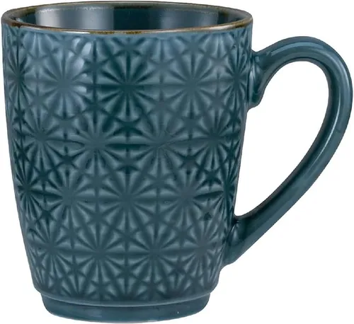 CreaTable Tasse Retro Kaffeebecher, Steinzeug, 300 ml, petrol, 1-tlg.