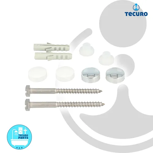 tecuro WC-Befestigungsset 6 x 70 mm mit Abdeckkappe
