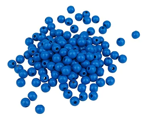 Gütermann / KnorrPrandell 6026354 - Holzkugelperle 6mm blau, 125 Stück/Beutel