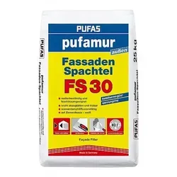 Pufas Pufamur Fassadenspachtel FS 30 25,000 KG - Eisenwaren Spachtelmasse, hochflexibel und ideal für die Ausbesserung von Fassaden und Wänden.