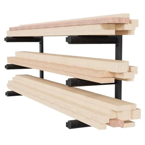 Wandhalterung Werkstattregal – 3 Ebenen Schwarz in schwarz von QLS