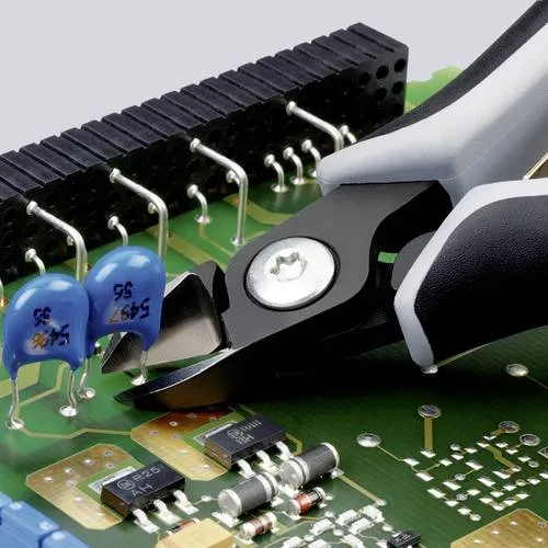 Knipex 79 22 120 ESD Seitenschneider 120mm - Zangen für präzise Schneidarbeiten in Elektronik und Feinmechanik, mit elektrisch ableitenden Griffen und scharfen Schneiden für exakte Schnitte.