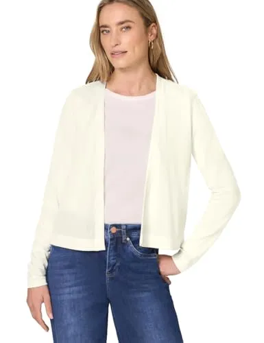 Street One Damen Langarm Jacke im Strick-Look - Modische Langarmjacke im Strick-Look, perfekt für den lässigen Alltagsstil. Der Viskosemix sorgt für angenehmen Tragekomfort und eine tolle Passform.