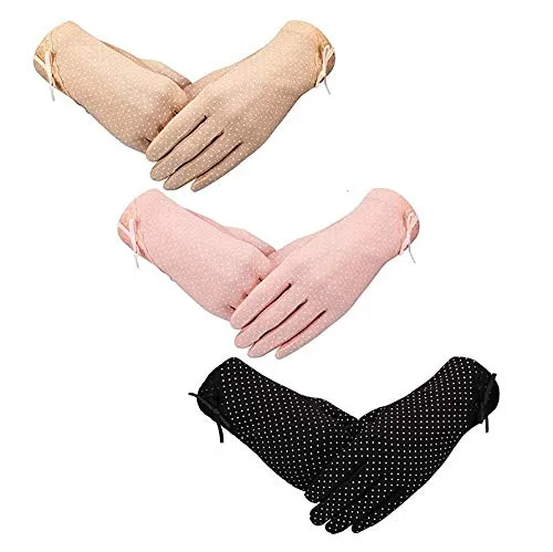Xrten 3 Paar UV-Schutz Handschuhe für Damen – Rutschfeste Sommerhandschuhe