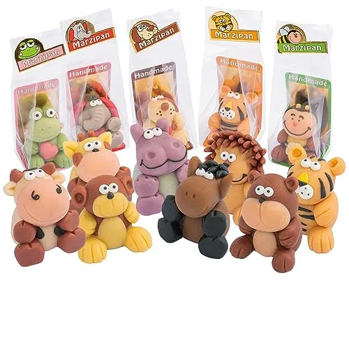 Günthart 12 Marzipan Tiere klein im Cellophanbeutel einzeln verpackt (12 x 27 g)