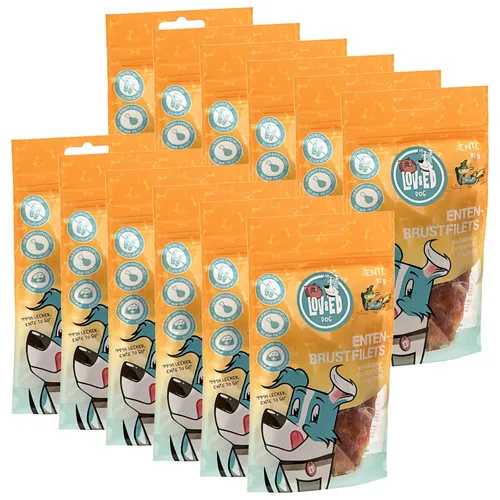 Lov&Ed Entenbrustfilets für Hunde, 12x 80 g - Leckerer Snack für Vierbeiner - Hochwertiger Soft Snack aus feiner Ente, ideal für die Belohnung zwischendurch. Perfekt für Hunde, die das Besondere lieben.