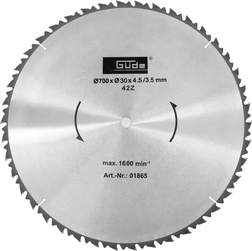 Güde Kreissägeblatt GWS 700 HM-2 Ø 700 mm - Kreissägeblätter für präzise Schnitte, langlebige Hartmetallbeschichtung für hohe Schnittqualität und lange Lebensdauer.