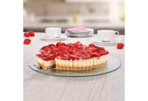 mucHome Tortenplatte aus Glas 360° drehbare Rund ∅30 cm Tortendrehscheibe Drehteller, Glas