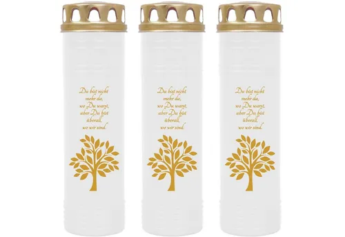 HS Candle Grabkerze 170h Brenndauer (3-tlg), H26cm x Ø7cm, wind- & wetterfest, sofort einsatzfähig