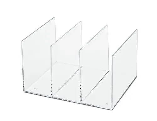Maul Katalogsammler aus Acryl - 3 Fächer für Zeitschriften - Zeitschriften-Sammler mit 3 Fächern aus hochwertigem Acryl, ideal für Schreibtisch und Büro. Transparentes Design, schonendes Einschieben und langlebige Qualität.