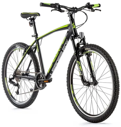 Zoll Alu Fahrrad MTB Leader Fox MXC S-Ride 8 Gang Schwarz Grün Rh 41cm 26