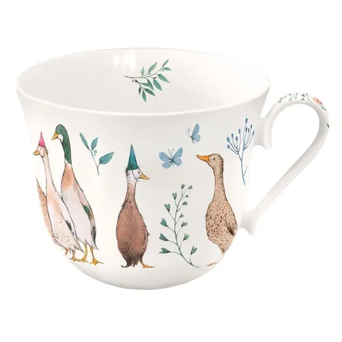 Tasse, Porzellantasse WIESENGESCHNATTER 11,5cm 0,4l Grätz Verlag | Laufenten