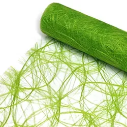 DecoHomeTextil Heimtextilmanufaktur Tischläufer Sizoweb® Tischband Dekoration Dekor Breite 30cm Farbe+Länge wählbar grün 30 cm x 2500 cm