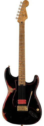 CHARVEL Custom Shop Nirtro Relic Hot Rod Super Stratocaster, Black over Fiesta R
