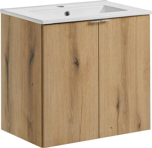 Badezimmerschrank Mit Waschbecken 60 Cm Eiche Elegant Modern