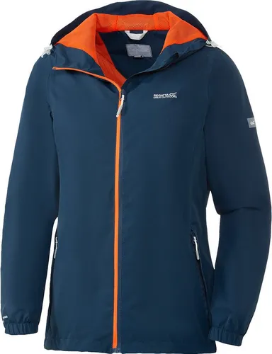 Regatta Allwetterjacke mit Stehkragen blau Größe 42 - Wasserabweisende und winddichte Jacke für optimalen Wetterschutz. Atmungsaktiv und mit regulierbarer Kapuze, ideal für wechselhaftes Wetter. Perfekt für aktive Tage im Freien.