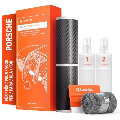 Luxshield Auto Einstiegsleisten Schutz für Porsche Cayenne 2 (II) 92A I 2010-2017 - Schutzfolie Autotür Zubehör Zierleisten Lackschutzfolie Carbon Schwarz