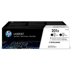 HP 201X (CF400XD) Tonerkartuschen schwarz - 2er-Set für Color LaserJet Pro, hohe Druckleistung von bis zu 5.600 Seiten für konstante Druckqualität in Büros