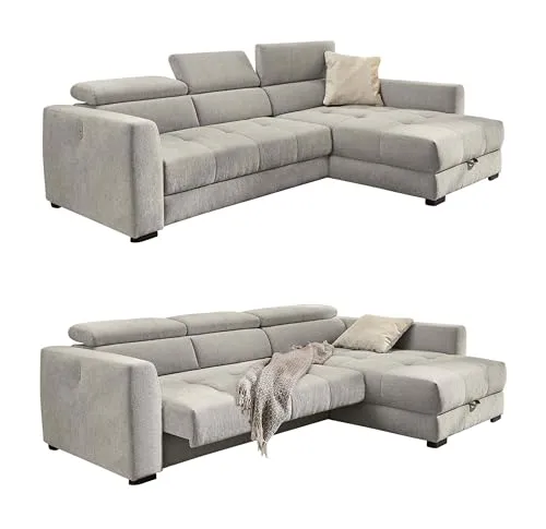 Ecksofa 300x196 cm mit elektrischer Sitztiefenverstellung - Sofas & Couches mit USB Ladefunktion und höhenverstellbaren Kopflehnen für individuellen Sitzkomfort. Ideal für gemütliche Abende!