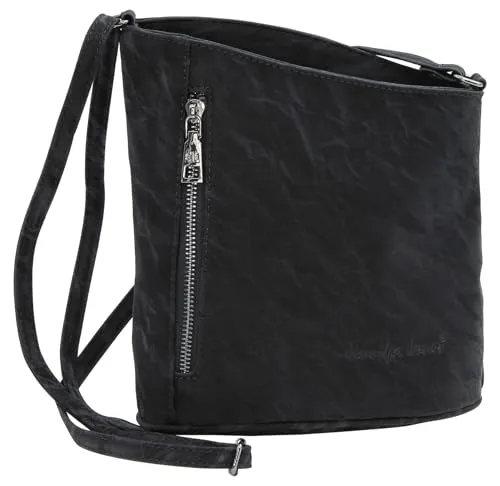 JENNIFER JONES Modische Damen Handtasche - Umhängetasche Style B, Marmor Schwarz - Umhängetaschen mit verstellbarem Henkel, ideal für jeden Anlass. Praktische Fächer sorgen für Ordnung, perfekt als Geschenk für Frauen & Mädchen!