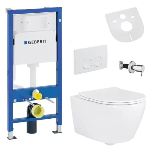 Belvit spülrandloses Hänge WC mit Bidet-Funktion - Sanitäranlagen & Zubehör, hygienisch und modern mit integrierter Bidet-Funktion für mehr Komfort und Sauberkeit im Badezimmer