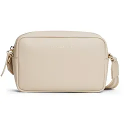 Tommy Hilfiger Mini Bag TH LOGOTAPE CAMERA BAG - Damen Umhängetasche im trendigen beige mit auffälligem Logoschriftzug, ideal für stylische Auftritte und praktische Organisation.