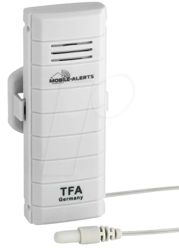 TFA WeatherHub T Sender mit Kabelfühler - Wetterstationen mit wasserfestem Zusatzsensor für SmartHome, ideal zur Temperaturüberwachung in Kühlschrank, Aquarium und mehr, einfache Installation und Alarmgrenzen einstellbar.