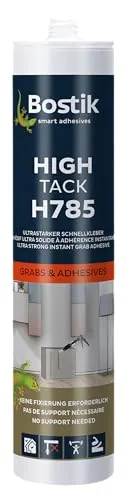 BOSTIK H785 High Tack Weiß – Hybrid-Universalklebstoff, Extrem starke Anfangshaftung, Hohe Belastbarkeit und Endfestigkeit, Für den Innen-und Außenbereich, 450g