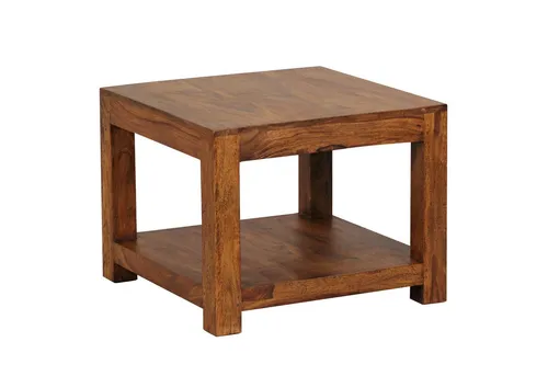 FINEBUY Couchtisch SuVa2529_1 - Massivholz 60 x 60 cm - Couchtisch im Landhausstil aus hochwertigem Massivholz, ideal für Wohnzimmer und gemütliche Atmosphäre. Zeitloses Design und robuste Bauweise.