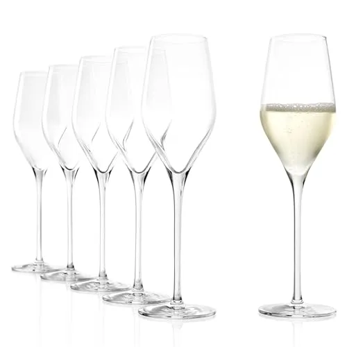 Champagnerglas Exquisit Royal - Stölzle Lausitz (6 Stk) - Elegante Champagnergläser aus Kristallglas mit 265 ml Volumen, ideal für besondere Anlässe. Die Serie Exquisit Royal überzeugt durch zeitloses Design und längeren Stiel für einen stilvollen Genuss.