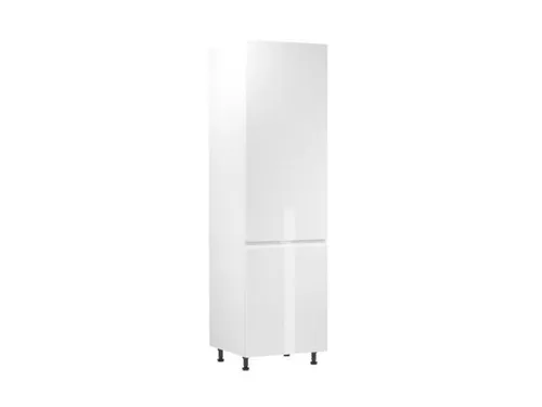 Hochschrank für Einbaukühlschrank in Weiß – Moderner Küchenschrank - Stylischer Küchenschrank mit Soft-Close-Türen und verstellbaren Füßen. Ideal für Esszimmer und Küche. Maße: 60 x 58 x 212 cm, mit 2 Türen und Hochglanz-Oberfläche. Perfekt für die moderne Einrichtung.