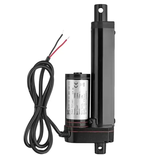 AUTTGINN 1500N 100mm Linearmotor 10mm/s, 12v DC Linear Actuator Motor Elektro Zylinder Schubstangenmotor für Auto,Möbel,RV,Türöffner,Industrielle Landwirtschaft, Gefäße usw (Schwarz 100mm)