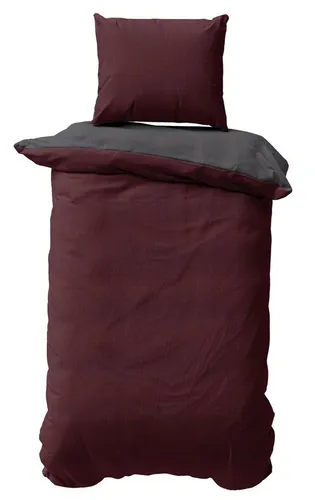 One Home Bettwäsche Doubleface Wende, Seersucker - 4-teiliges Bettwäsche-Set in Unifarben, ideal für warme Tage. Hautsympathische Mikrofaser sorgt für ein optimales Schlafklima und transportiert 5-mal mehr Feuchtigkeit als Baumwolle.