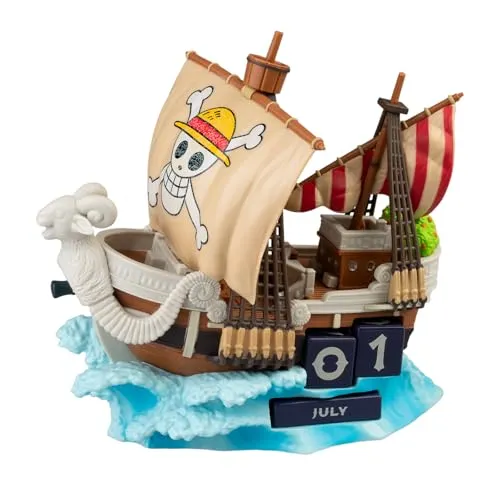 Grupo Erik Ewiger Kalender One Piece Figur - 3D Tischkalender - Terminkalender mit einzigartiger 3D-Darstellung, handgefertigt und ideal für One Piece Fans. Praktische Büro Deko und stilvolles Schreibtisch Zubehör.