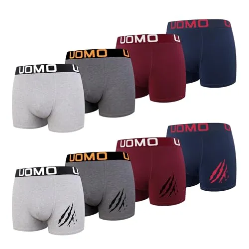 L&K 8er Pack Boxershorts Herren aus Baumwolle - Herren-Boxershorts aus hochwertiger Baumwolle, mit bequemem 3D-U-Design für optimalen Sitz und Atmungsaktivität. Ideal für den täglichen Komfort!
