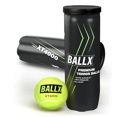 BallX Tennisball XT4000 mit Innendruck | 3 x Tennis Bälle | Allround Tennis Ball für alle Beläge | Tennisbälle Sandplatz | Tennis Balls | Tennisbälle Training | Mit Filz aus Qualitätswolle