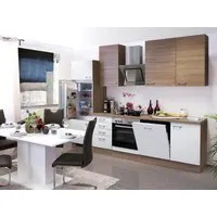 Flex-Well Classic Küchenzeile Florida 280 cm Eiche-Weiß von Flex-Well