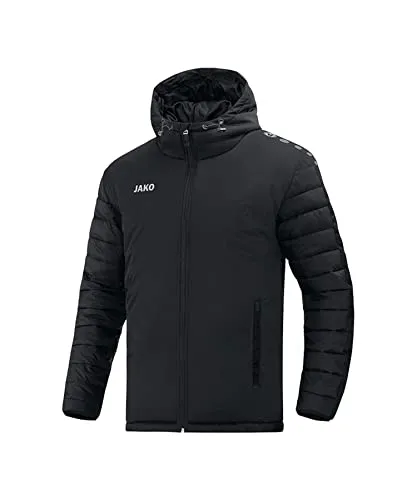 JAKO Herren Stadionjacke Team, Schwarz, M - Funktionsjacke mit wasserabweisendem Obermaterial und isolierender Fütterung, ideal für kalte Tage beim Sport oder Freizeit.