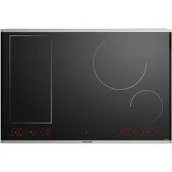 Grundig GIEI 838470 HX Elektro-Induktions-Kochfeld, Glaskeramik, 80 cm Breite, 4 Kochstellen, Sensor-Bedienelemente - Silber