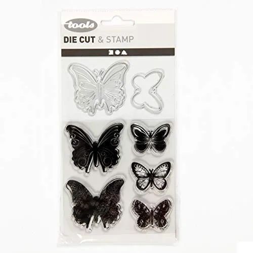 Stempel, Präge- und Stanzformen, Größe 3,5-5,5 cm, Schmetterlinge, 1Pck.