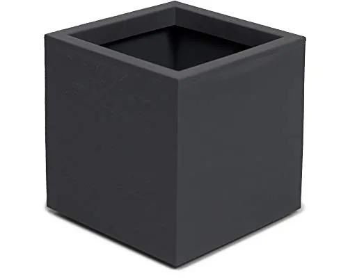 Ondis24 Pflanzkübel Vulkan, 21L mit Wasserspeicher, quadratisch, Anthrazit - Vulkan Pflanzkübel mit 21L Volumen aus robustem Kunststoff. UV- und witterungsbeständig, ideal für Balkon und Garten. Integrierter Wasserspeicher sorgt für optimale Pflanzenpflege. Maße: 29.5 x 29.5 x 29.5 cm.