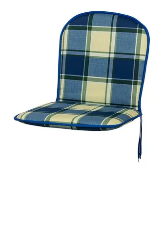 Produktbild KETTtex Polsterauflage Monoblock niedrig 2163 blau-grün kariert 79x43x3,5 cm KETTtex, (1 St), mit Bindebändern
