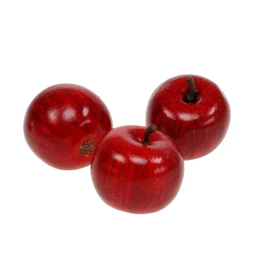 Deko-Apfel Rot Glänzend Kunstfrüchte 4,5cm 12er Set Dekoration Artificial, 12